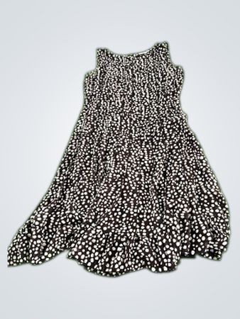 dressbarn Black Polka Dot Sleeveless Midi Dress
