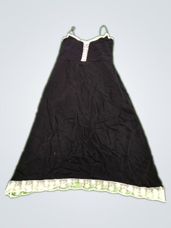 Black Dress with White Lace Trim