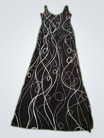 Black Dress with White Design