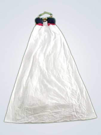 Long White Skirt with Colorful Trim