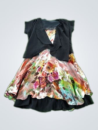 Floral Dress with Black Top