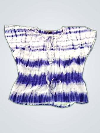 Blue and White Tie-Dye Top