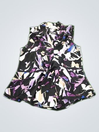 Dana Buchman Multicolored Abstract Print Sleeveless Blouse