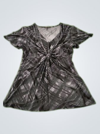 Daisy Fuentes Gray Twist Front Top