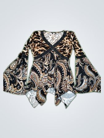 Venus Paisley and Leopard Print Top