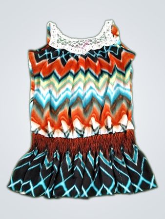 Multicolor Chevron Peplum Top