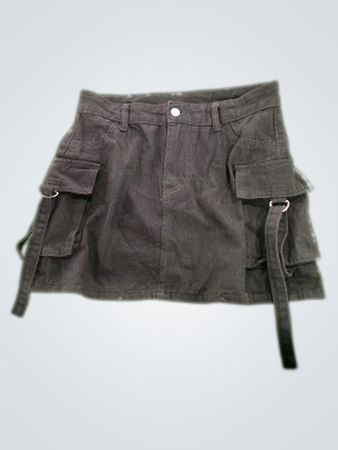 Black Cargo Skirt