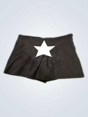 Unbranded Black Pleated Mini Skirt with Star Applique