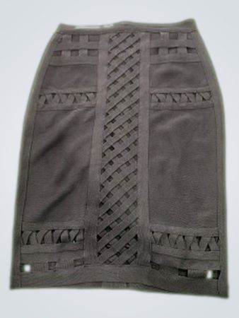 bebe Black Lattice Mini Skirt