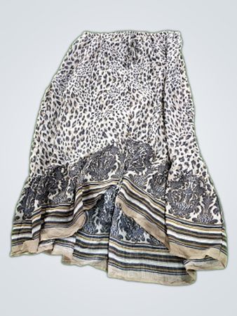 Indigo Rose Leopard Print Skirt