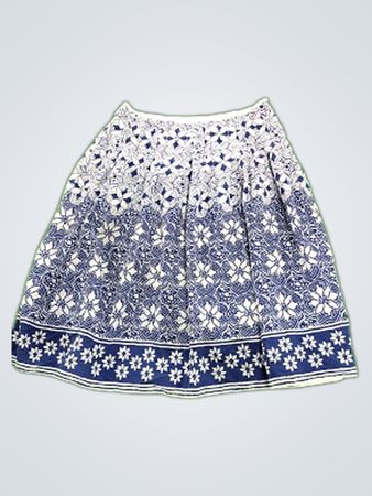 Blue and White Floral Skirt