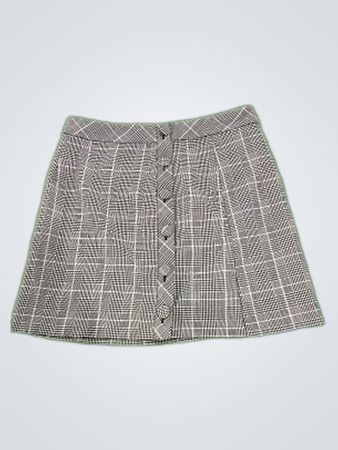 Forever 21 Black and White Plaid Pleated Mini Skirt