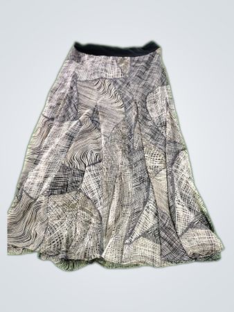 Lapis Abstract Print Midi Skirt
