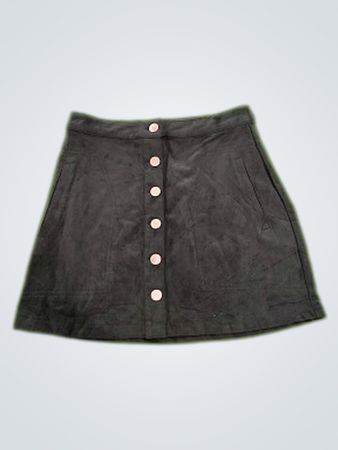 Forever 21 Black Suede Button Mini Skirt