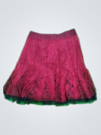 Cover Charge Red Polyester Skirt