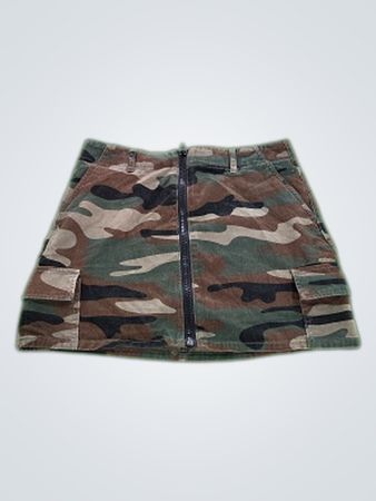 Forever 21 Camo Corduroy Cargo Mini Skirt