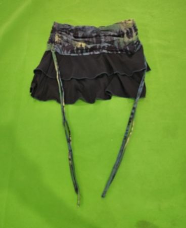 Ruffled Black and Green Skirt