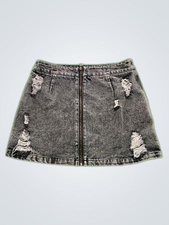 Gray Denim Skirt