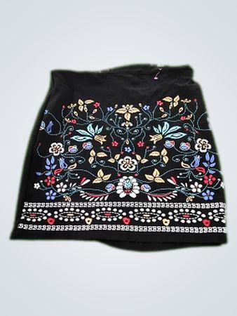 Black Embroidered Skirt