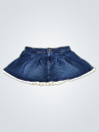 Celebrity Pink Denim Skirt with White Trim