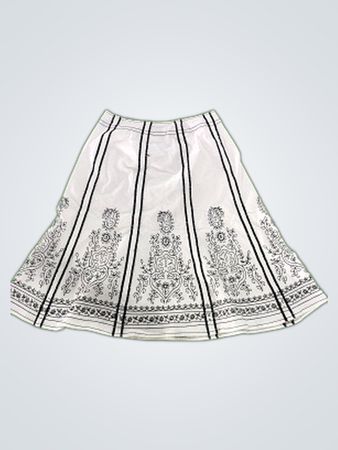 Metto White Striped Skirt