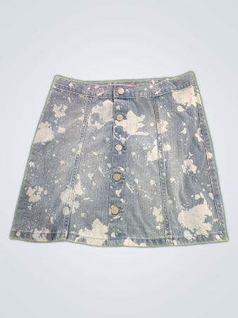 PLACE Bleached Denim Mini Skirt