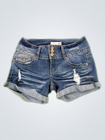 No Boundaries Distressed Denim Shorts
