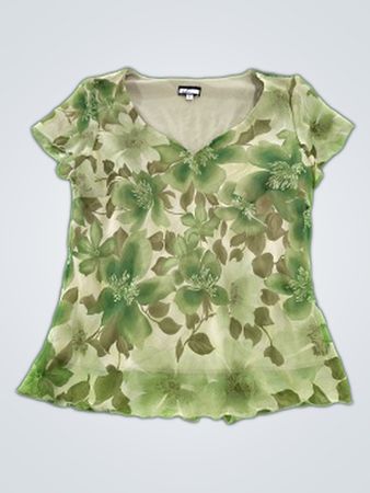 Green Floral Blouse