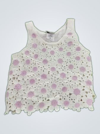 Rare Editions White Crochet Top