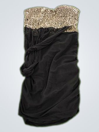 Black Dress with Gold Sequins