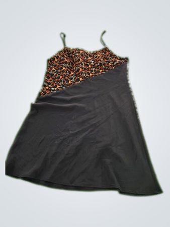 Black Dress with Floral Pattern on Top