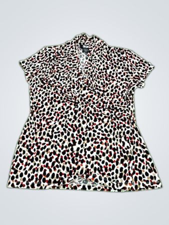 DKNY Leopard Print Wrap Top