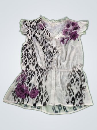 Jonathan Martin Floral and Leopard Print Top