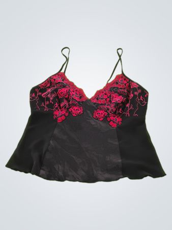 Black Camisole with Red Lace