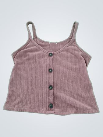 Brown Ribbed Tank Top