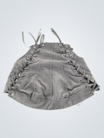 Gray Lace-Up Skirt