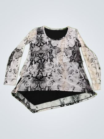 Black and White Snakeskin Long Sleeve Top