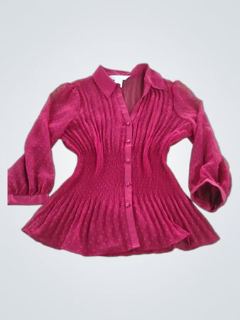 Pink Long-Sleeve Blouse