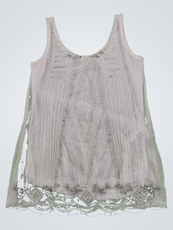 White Lace Trim Tank Top