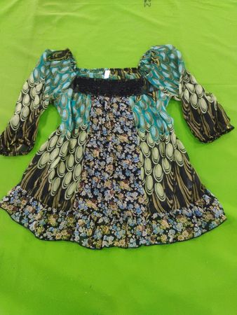 Exhilaration Multi-Color Printed Off-Shoulder Blouse