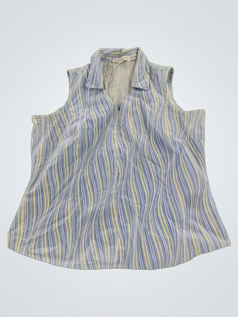 Bette & Court Striped Sleeveless Blouse