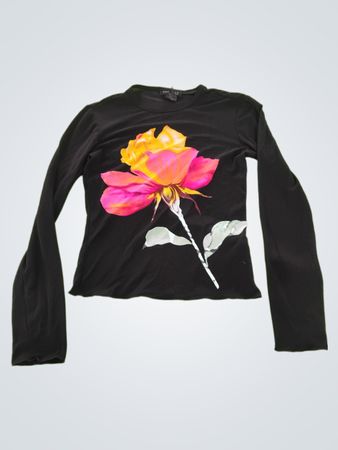 Express Floral Long Sleeve Nylon Top
