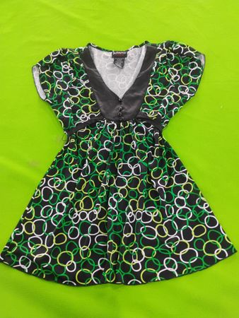 Green Circle Pattern Dress