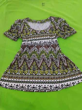Short Sleeve Patterned Dress