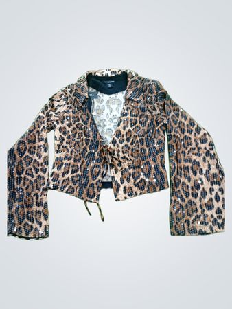 Little Thing Leopard Sequined Top