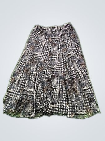 Simonton Says Pleated Houndstooth Skirt