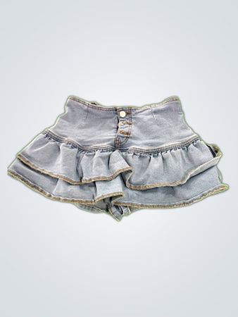 Denim Ruffle Skirt