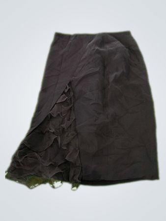 Black Skirt with Ruffled Detail