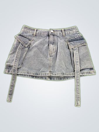 Unbranded Cargo Denim Mini Skirt