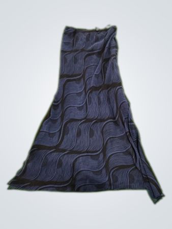 Express Navy Wavy Wrap Maxi Skirt